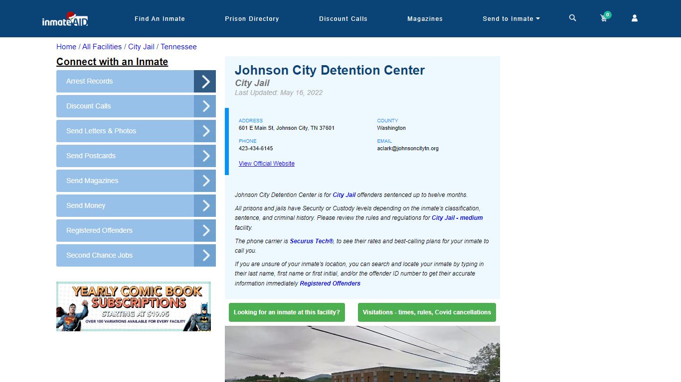 Johnson City Detention Center | Inmate Locator